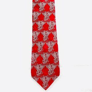 Harley Davidson Necktie RM Style Red Engine Design 100% Silk USA